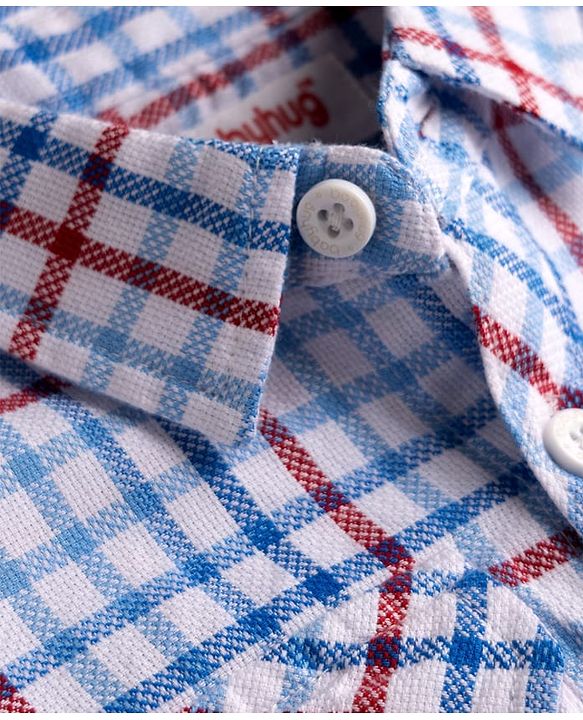 Babyhug Cotton Woven Shirt Half Sleeve Regular Collar Checks Multi Color 9-12 Months