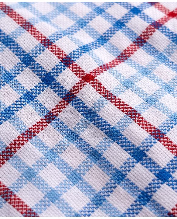 Babyhug Cotton Woven Shirt Half Sleeve Regular Collar Checks Multi Color 9-12 Months