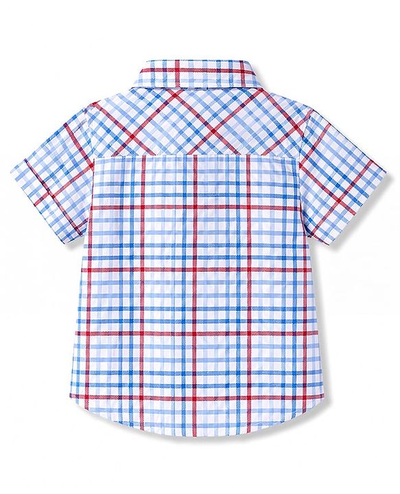 Babyhug Cotton Woven Shirt Half Sleeve Regular Collar Checks Multi Color 9-12 Months