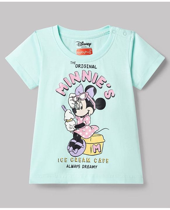 Babyhug Disney Single Jersey Knit Half Sleeves T-Shirts With Minnie & Friends Graphics Pack of 2 - Multicolor
