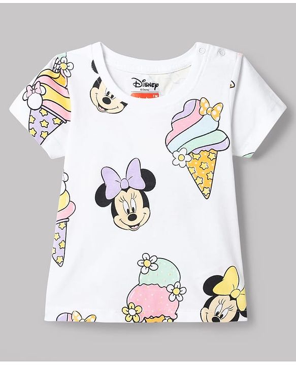 Babyhug Disney Single Jersey Knit Half Sleeves T-Shirts With Minnie & Friends Graphics Pack of 2 - Multicolor