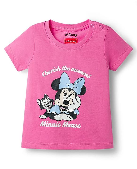 Babyhug Disney Cotton Knit Half Sleeves T-Shirts with Minnie & Friends Graphic Pack of 3 - Multicolor