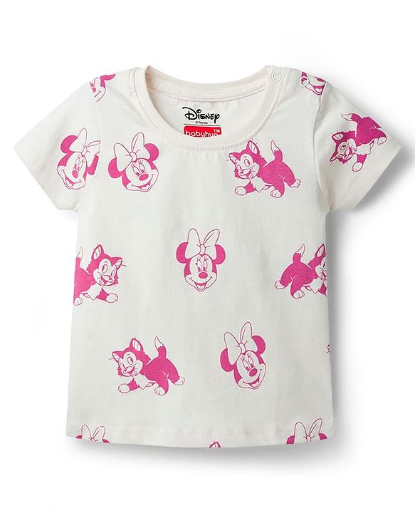 Babyhug Disney Cotton Knit Half Sleeves T-Shirts with Minnie & Friends Graphic Pack of 3 - Multicolor