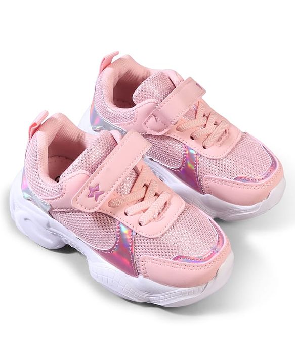 Cute Walk by Babyhug Velcro Closure Solid Sneaker Shoes - Pink