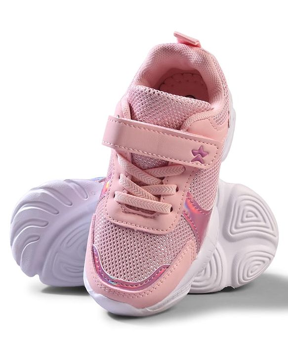 Cute Walk by Babyhug Velcro Closure Solid Sneaker Shoes - Pink