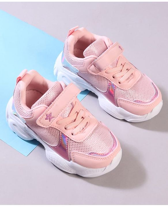Cute Walk by Babyhug Velcro Closure Solid Sneaker Shoes - Pink