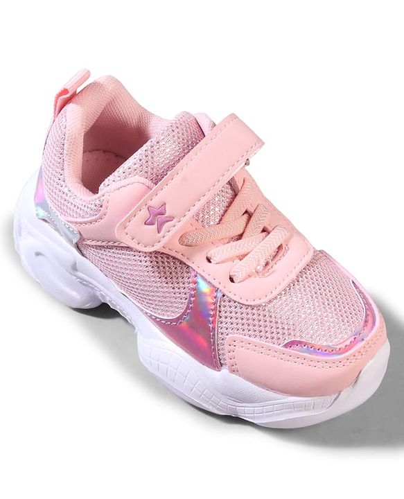 Cute Walk by Babyhug Velcro Closure Solid Sneaker Shoes - Pink