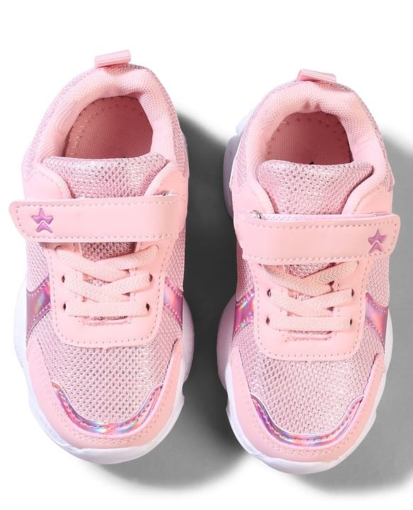 Cute Walk by Babyhug Velcro Closure Solid Sneaker Shoes - Pink