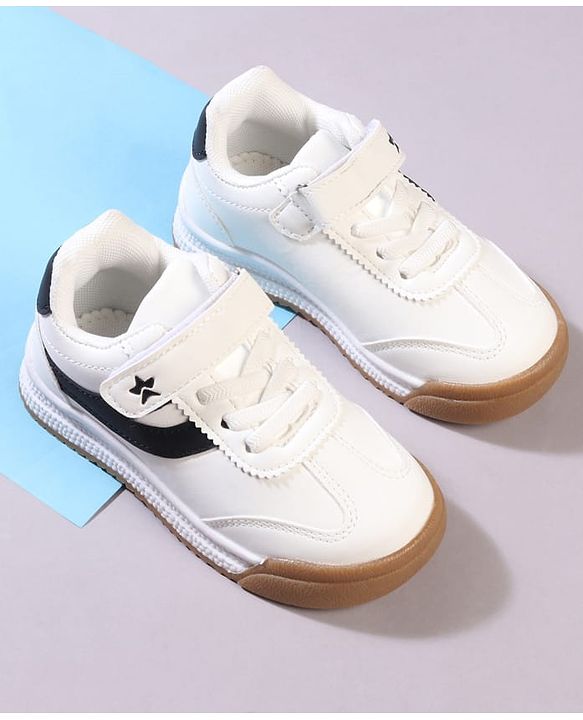 Cute Walk by Babyhug Velcro Closure Solid Sneaker Shoes - White