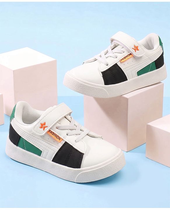 Cute Walk by Babyhug Velcro Closure Solid Sneaker Shoes - White