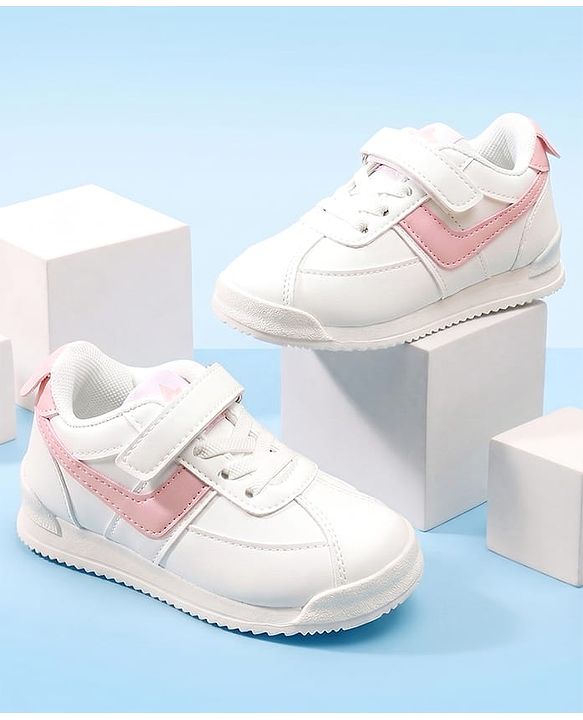 Cute Walk by Babyhug Velcro Closure Solid Sneaker Shoes - White