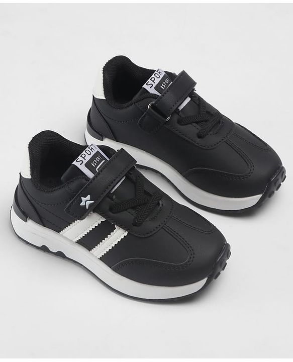 Cute Walk by Babyhug Velcro Closure Solid Sneaker Shoes - Black