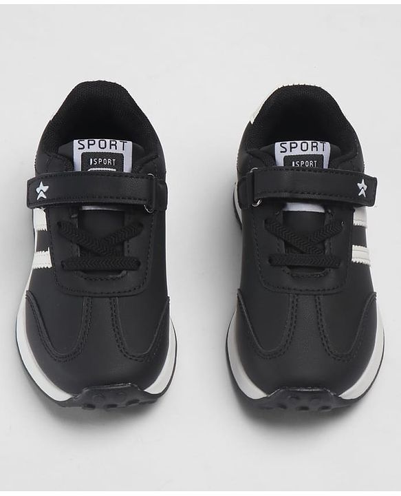 Cute Walk by Babyhug Velcro Closure Solid Sneaker Shoes - Black