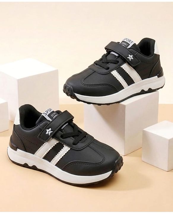 Cute Walk by Babyhug Velcro Closure Solid Sneaker Shoes - Black