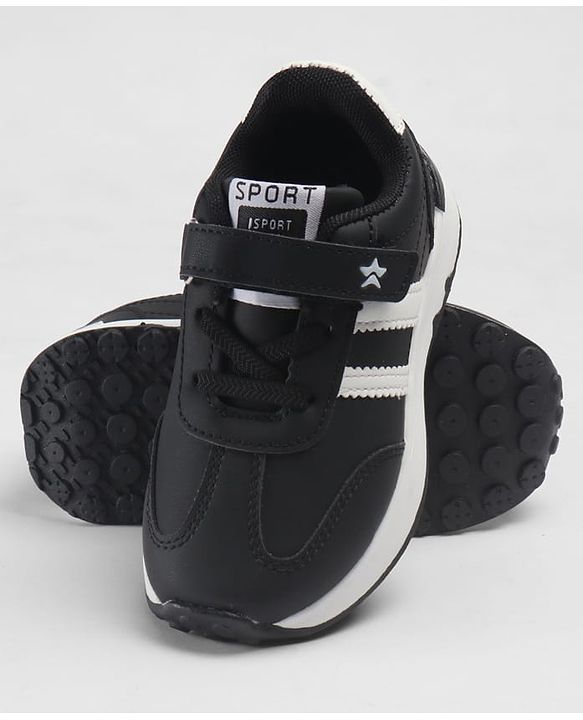 Cute Walk by Babyhug Velcro Closure Solid Sneaker Shoes - Black