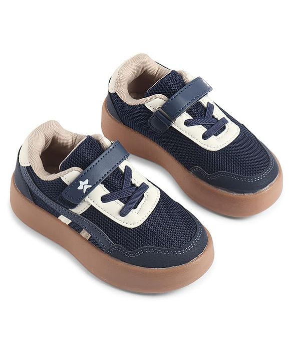 Cute Walk by Babyhug Velcro Closure Solid Sneaker Shoes - Navy Blue