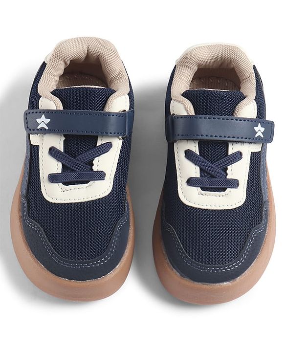 Cute Walk by Babyhug Velcro Closure Solid Sneaker Shoes - Navy Blue