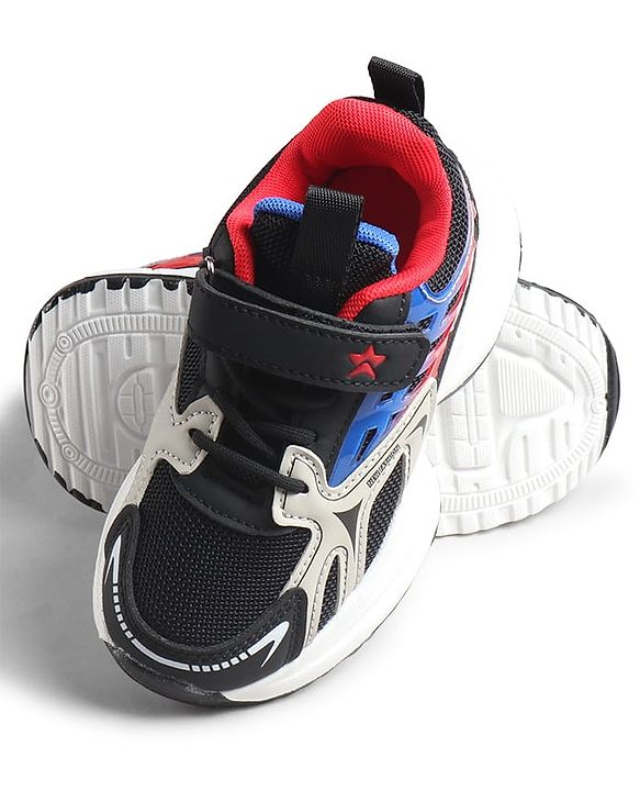 Cute Walk by Babyhug Velcro Closure Solid Sneaker Shoes - Black