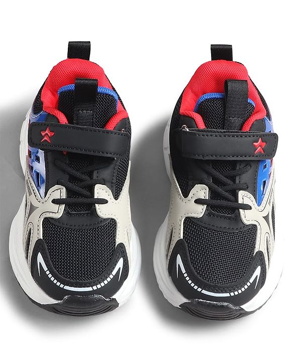 Cute Walk by Babyhug Velcro Closure Solid Sneaker Shoes - Black