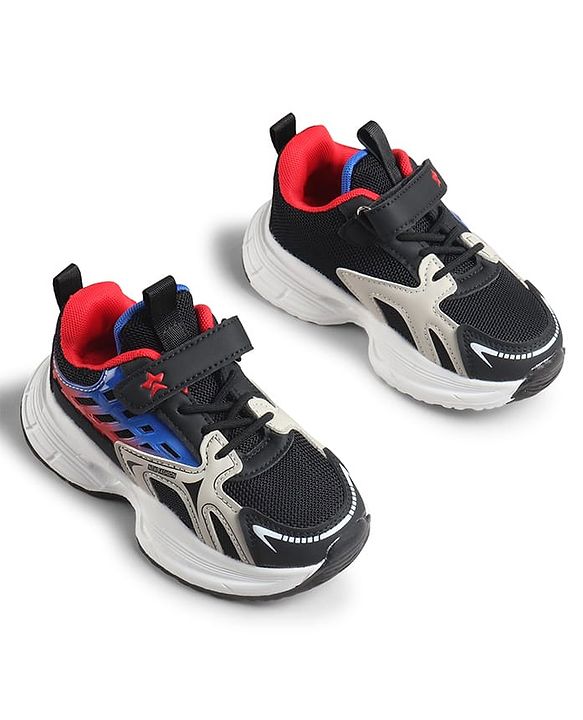 Cute Walk by Babyhug Velcro Closure Solid Sneaker Shoes - Black