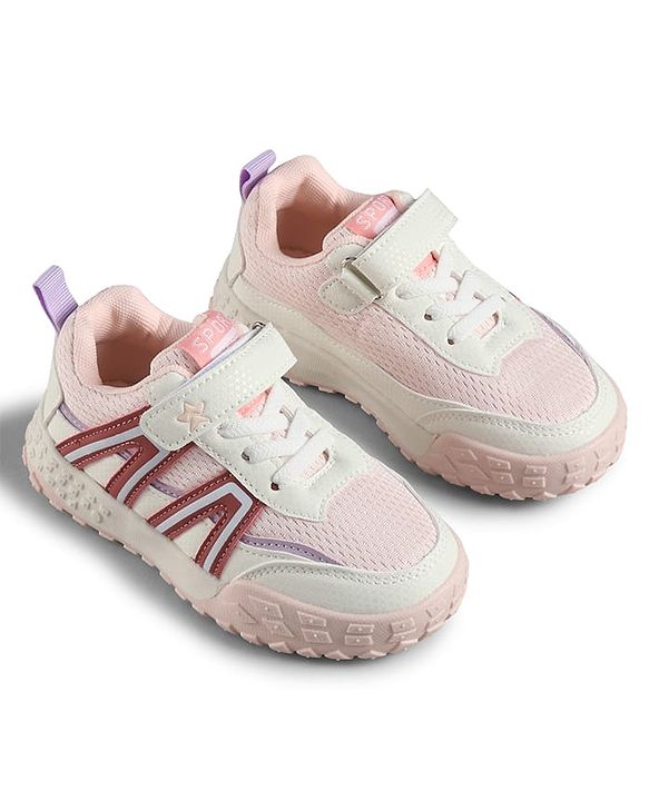 Cute Walk by Babyhug Velcro Closure Solid Sneaker Shoes - Pink
