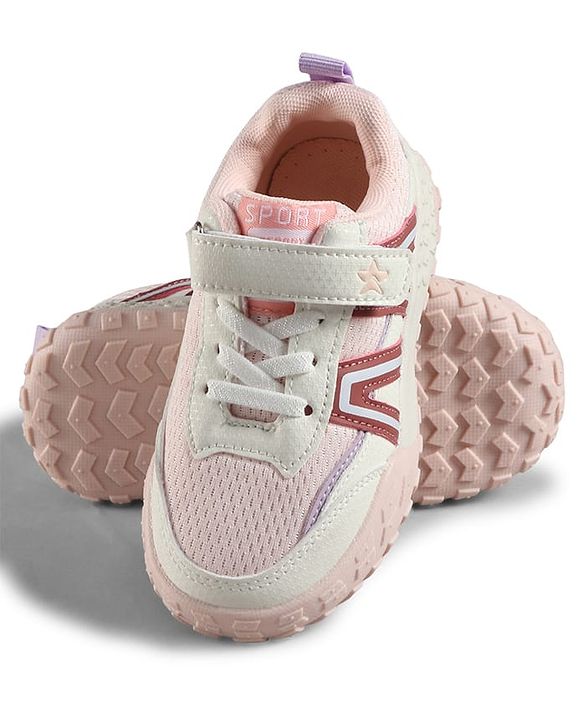Cute Walk by Babyhug Velcro Closure Solid Sneaker Shoes - Pink