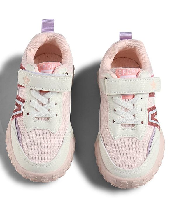 Cute Walk by Babyhug Velcro Closure Solid Sneaker Shoes - Pink