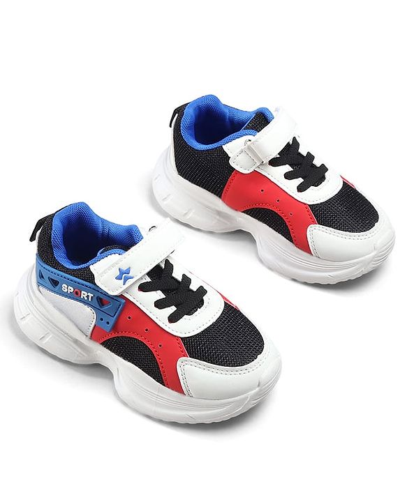 Cute Walk by Babyhug Velcro Closure Glitter Printed Sneaker Shoes - Black