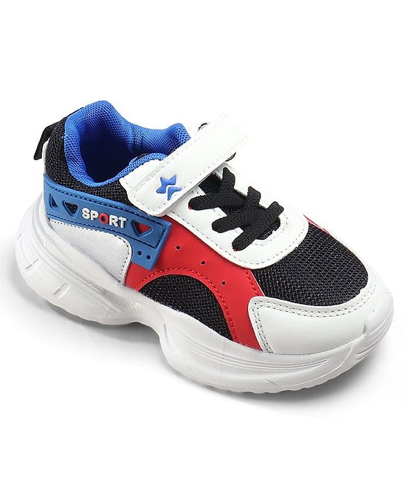 Cute Walk by Babyhug Velcro Closure Glitter Printed Sneaker Shoes - Black