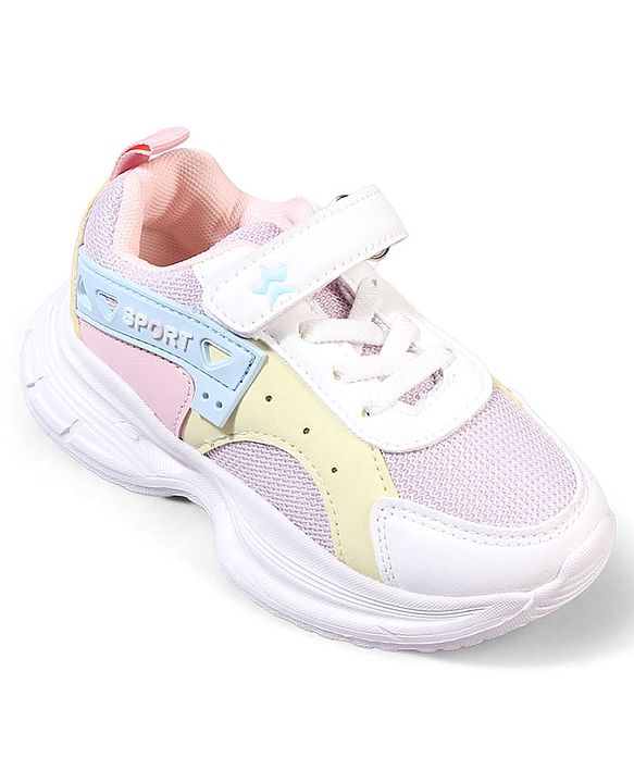 Cute Walk by Babyhug Velcro Closure Glitter Printed Sneaker Shoes - Black