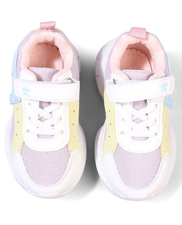Cute Walk by Babyhug Velcro Closure Glitter Printed Sneaker Shoes - Black