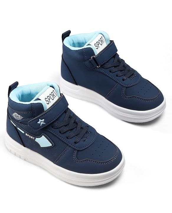 Cute Walk by Babyhug Velcro Closure Solid Sneaker Shoes - Navy Blue