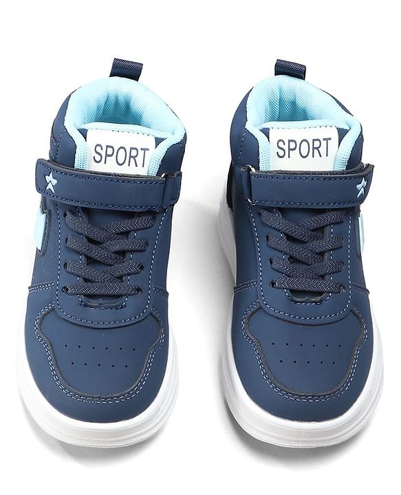 Cute Walk by Babyhug Velcro Closure Solid Sneaker Shoes - Navy Blue