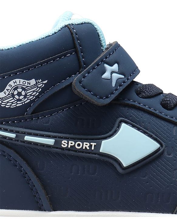 Cute Walk by Babyhug Velcro Closure Solid Sneaker Shoes - Navy Blue