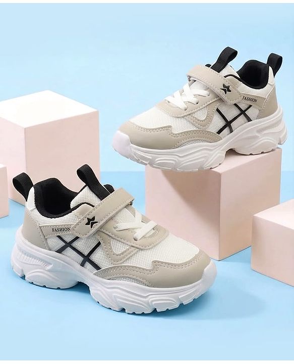Cute Walk by Babyhug Velcro Closure Sneakers - Beige