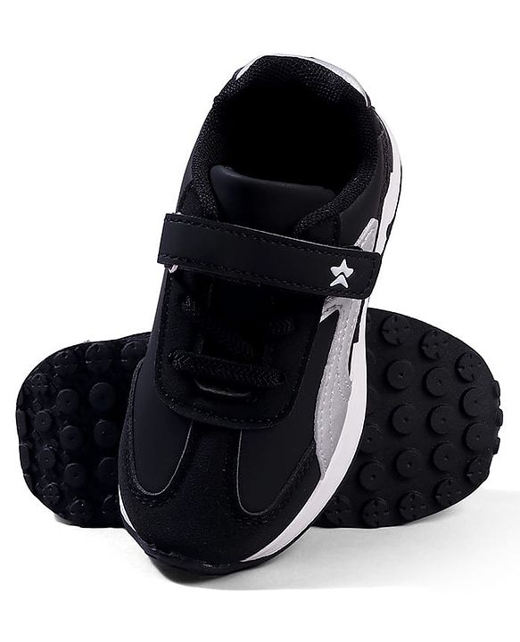 Cute Walk by Babyhug Velcro Closure Solid Sneaker Shoes - Black