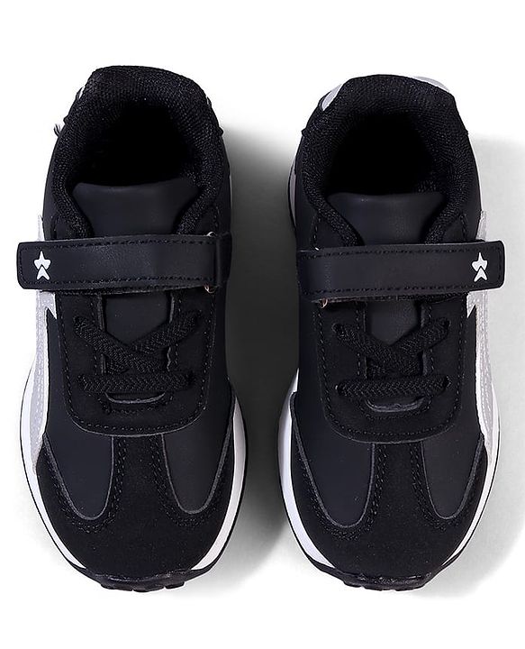 Cute Walk by Babyhug Velcro Closure Solid Sneaker Shoes - Black