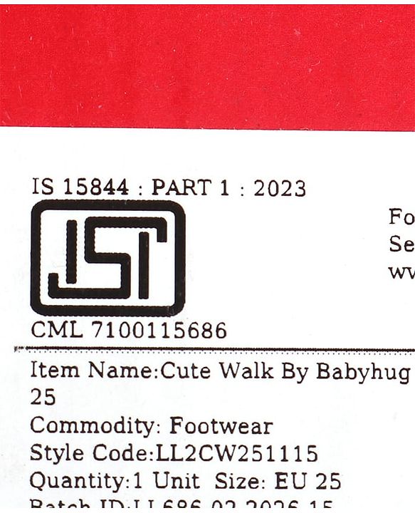 Cute Walk by Babyhug Velcro Closure Solid Sneaker Shoes - Black