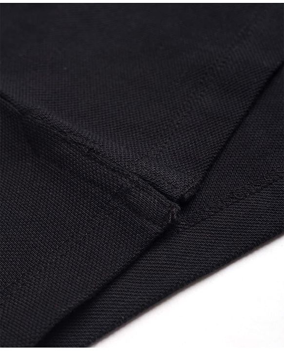 Babyhug 100% Cotton Knit Half Sleeves Solid Polo T-Shirt - Black
