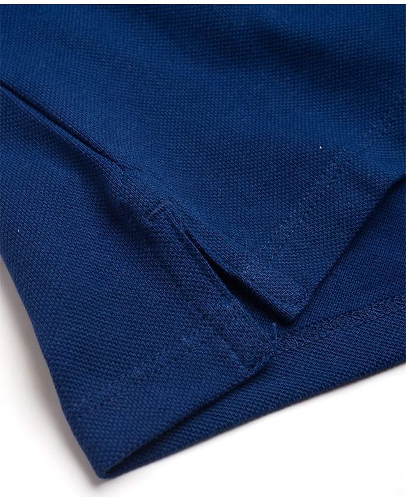 Babyhug 100% Cotton Knit Solid Colored Half Sleeves Polo T-Shirt - Navy Blue