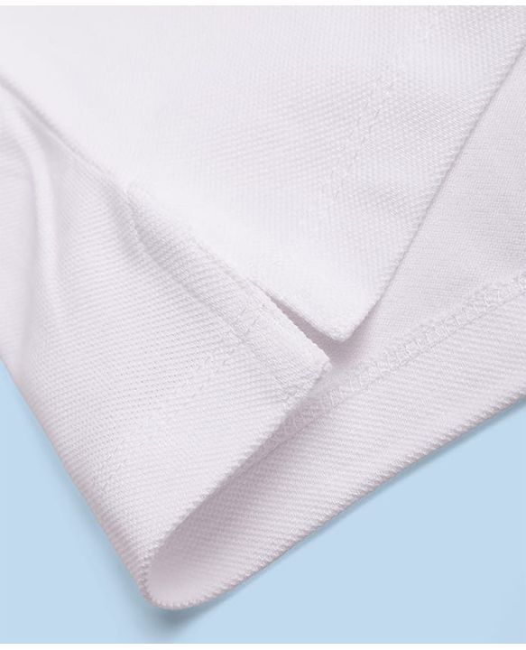 Babyhug 100% Cotton Knit Half Sleeves Solid Polo T-Shirt - White