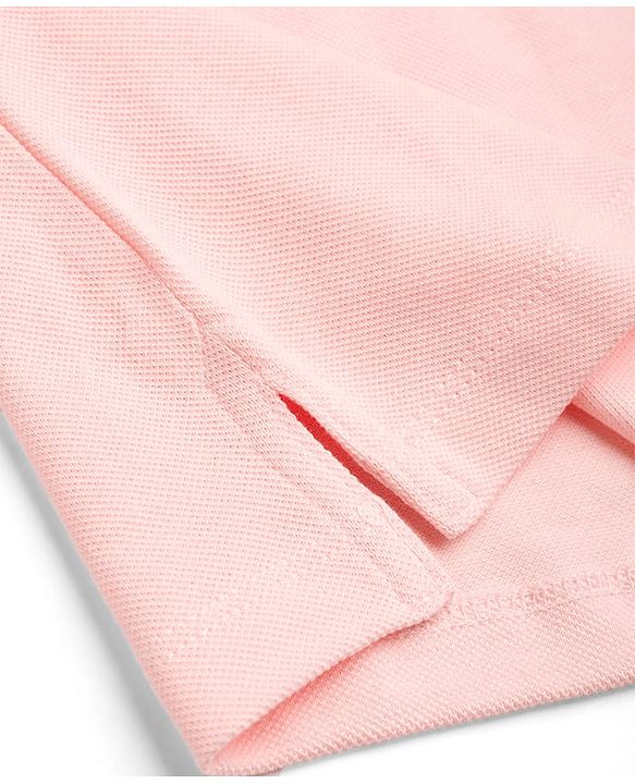 Babyhug 100% Cotton Knit Half Sleeves Solid Polo T-Shirt - Pink