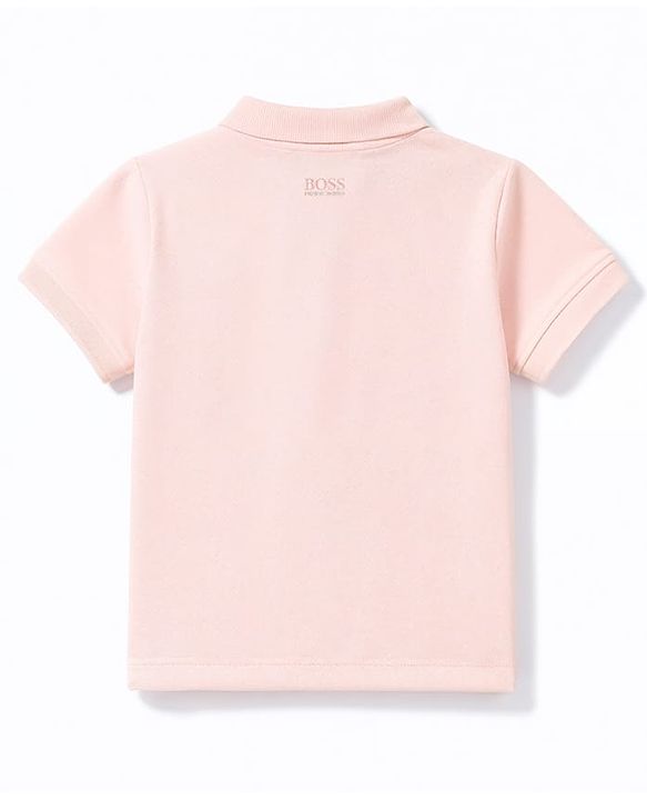 Babyhug 100% Cotton Knit Half Sleeves Solid Polo T-Shirt - Pink