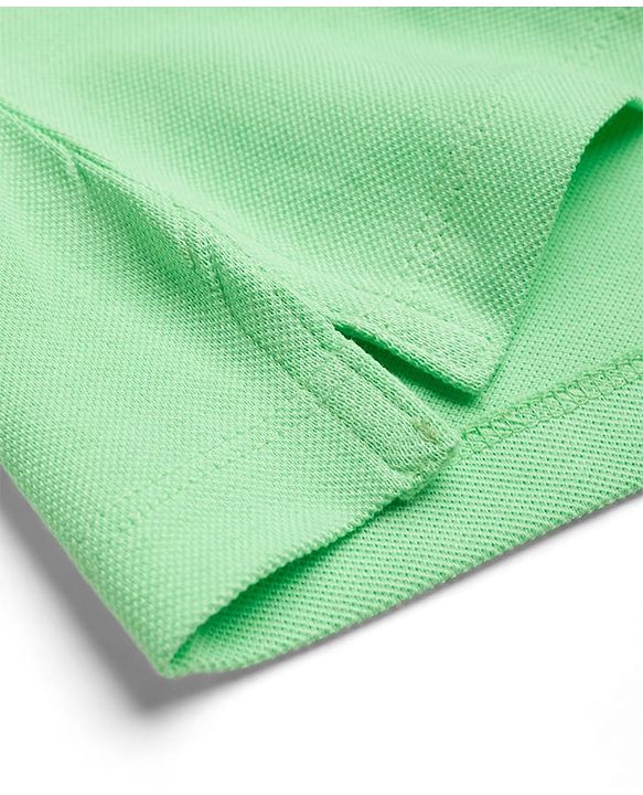 Babyhug 100% Cotton Knit Half Sleeves Solid Polo T-Shirt - Light Green