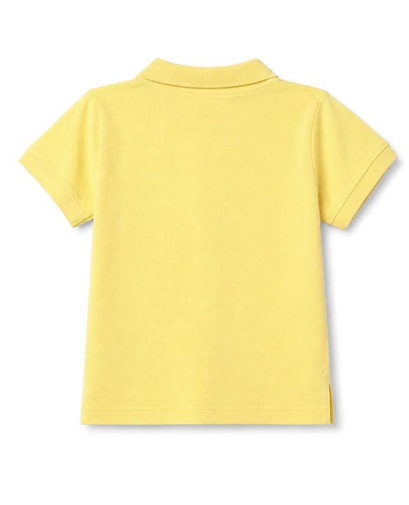 Babyhug 100% Cotton Knit Half Sleeves Solid Polo T-Shirt - Yellow