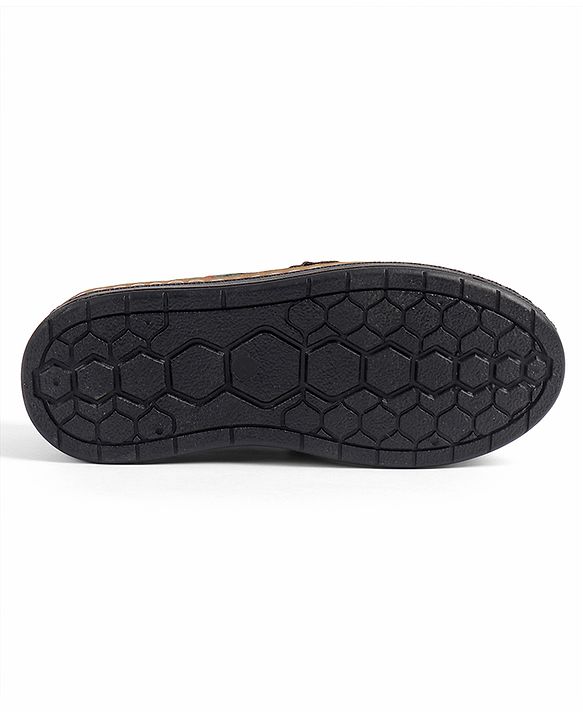 Pine Kids Slip On Formal & Party Wear Loafers With Applique -Dark Brown