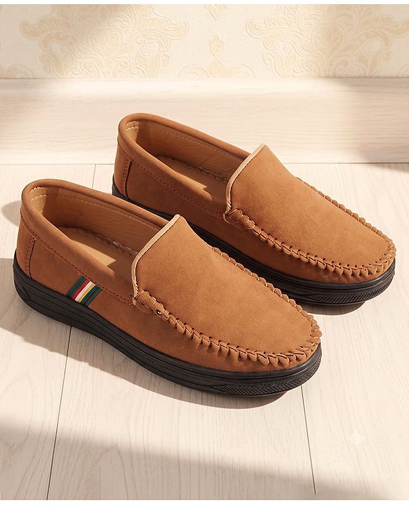 Pine Kids Slip On Solid Formal & Party Wear Loafers - Tan