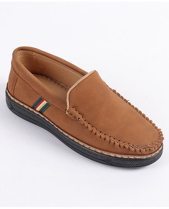 Pine Kids Slip On Solid Formal & Party Wear Loafers - Tan