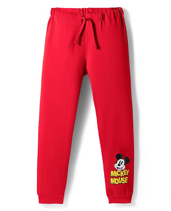 Pine Kids Disney Single Jersey Knit Half Sleeves T-Shirt & Pyjama Night Suit with Mickey Mouse Graphics - Multicolor