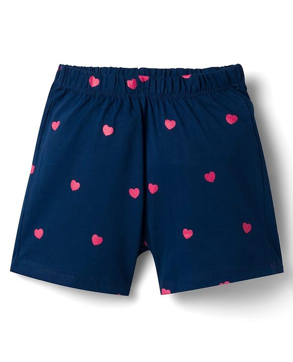 Pine Kids Disney 100% Cotton Knit Half Sleeves T-Shirt & Shorts Night Suit With Minnie Mouse Graphics-Multicolor